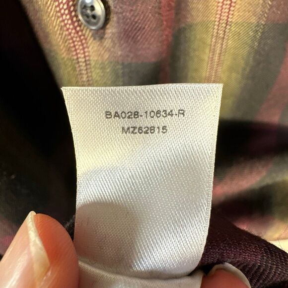 Pendleton Shirt Mens XL Zephyr Shirt Fine Worsted Wool Purple Black Plaid - Picture 6 of 10